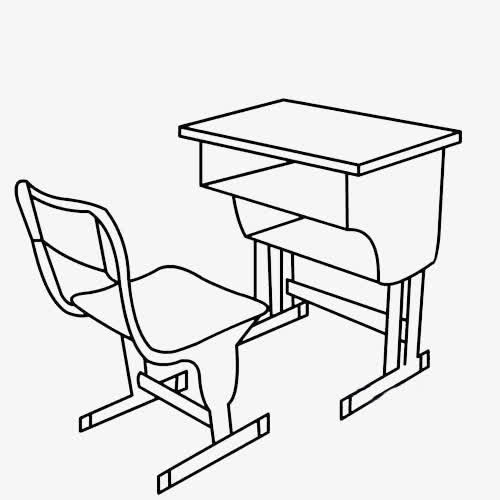 学校桌椅简笔画免抠