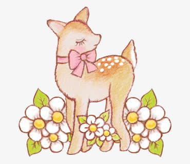 手绘梅花鹿免抠