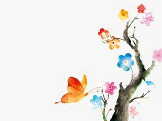 蝴蝶与花香图片素材免抠