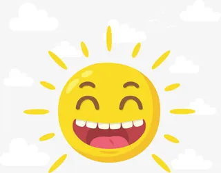 开心大笑的太阳免抠