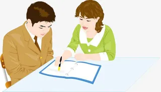 老师辅导学生写作业免抠