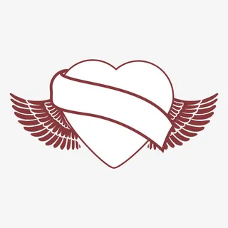 欧式精美桃心标签免抠