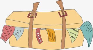 棕色包包矢量免抠