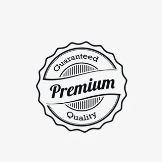 手绘黑色圆形英文品质标签免抠