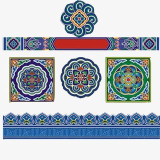 中国民族花纹素材图片免抠