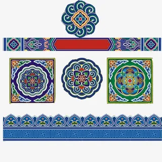 中国民族花纹素材图片免抠