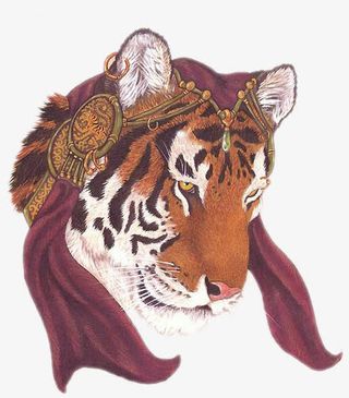 带着头巾的凶猛老虎头免抠