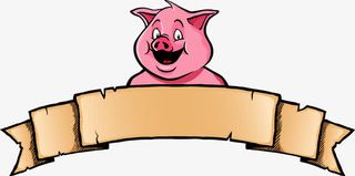 矢量手绘小猪标签免抠