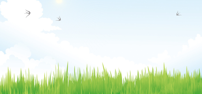 淘宝矢量卡通草地燕子夏季郊外蓝天海报背景高清