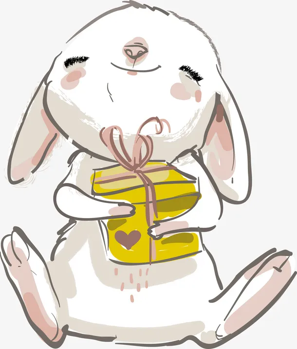 一只开心的小兔子免抠