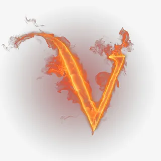 火焰效果字母V免抠