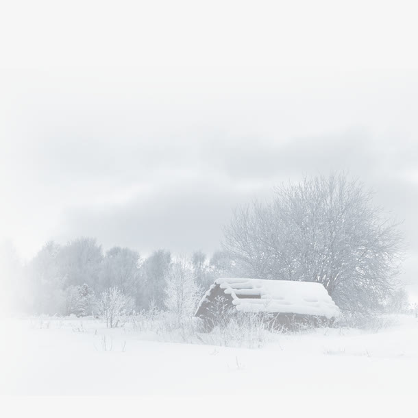 冬季圣诞白色小雪屋免抠节日圣诞节元素