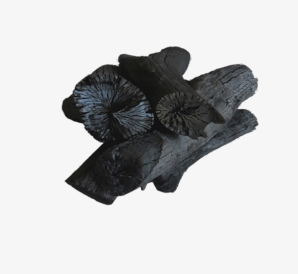 黑色可燃木炭素材图免抠