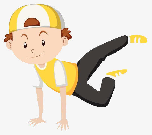 卡通儿童街舞免抠