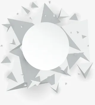 灰色立体几何结构免抠