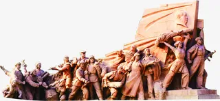 雕塑建党人员设计效果图免抠