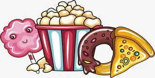爆米花甜甜圈免抠