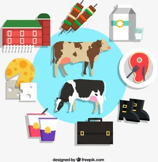 创意奶牛元素设计矢量素材下载,免抠