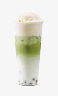 抹茶冰激凌奶茶实物免抠