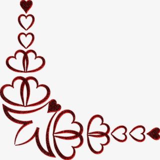 红色爱心装饰花纹免抠