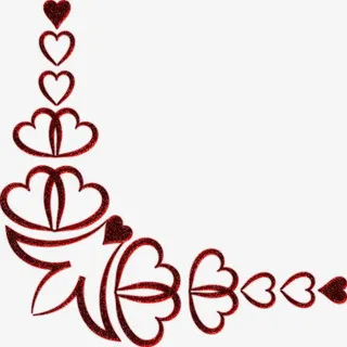 红色爱心装饰花纹免抠