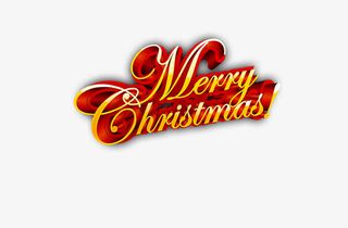 圣诞快乐艺术字免抠
