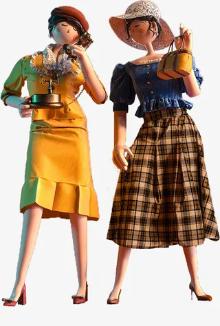 商铺 商业 C4D 拍照 合影 富婆免抠