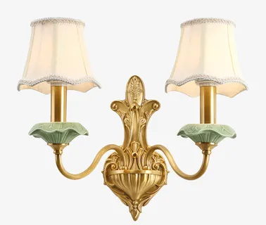 美式全铜创意双墙壁灯免抠