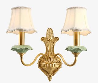 美式全铜创意双墙壁灯免抠