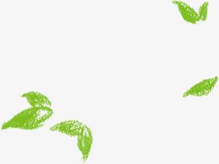 春天绿色水彩树叶免抠