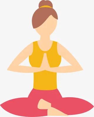 人物插画练瑜伽的女人免抠