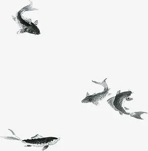 中国画游鱼免抠