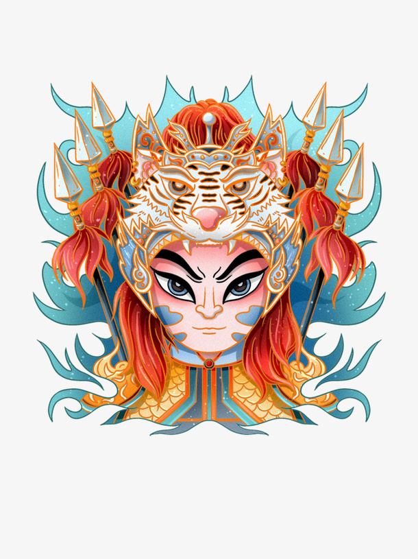 生肖虎 虎年元旦 虎贺新春 赵云虎头免抠