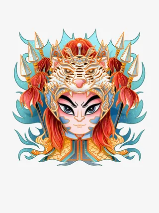 生肖虎 虎年元旦 虎贺新春 赵云虎头免抠