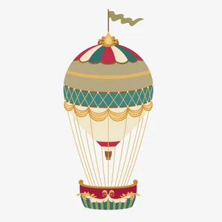 卡通装饰热气球小清新插画免抠