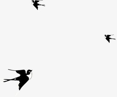 黑色创意意境大雁免抠
