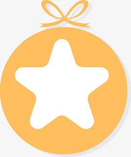 黄色星星圣诞球免抠