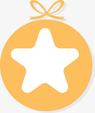 黄色星星圣诞球免抠