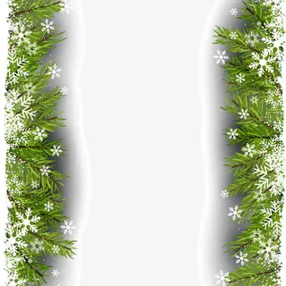 雪花松树枝免抠