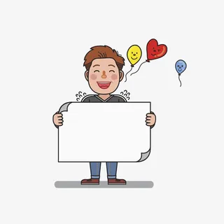 手绘气球男孩背景