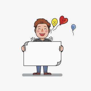 手绘气球男孩背景