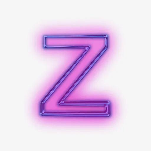 蓝紫色效果字母z免抠