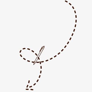 简画手绘笔和箭头曲线免抠