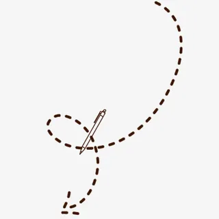 简画手绘笔和箭头曲线免抠