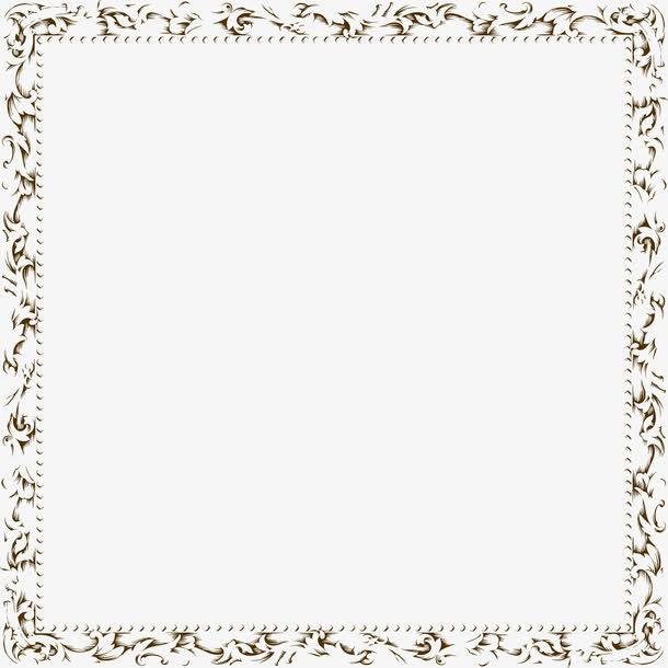 银色高清创意复古边框欧式风格免抠