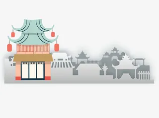 古城里的古楼PNG下载免抠