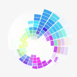 彩色唯美CMYK色卡矢量图免抠