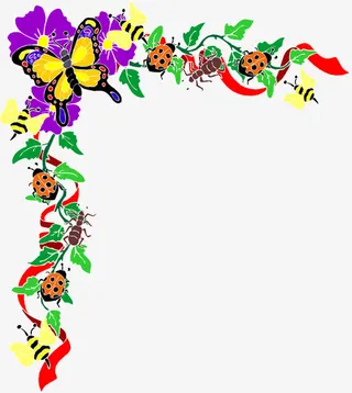 昆虫和牵牛花免抠