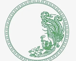 绿色凤凰边框矢量素材免抠