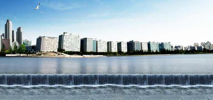 城市建筑与水景高清